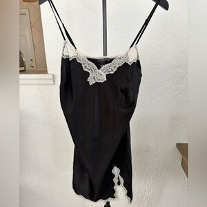 Victoria's Secret Black Slip with Cream Lace